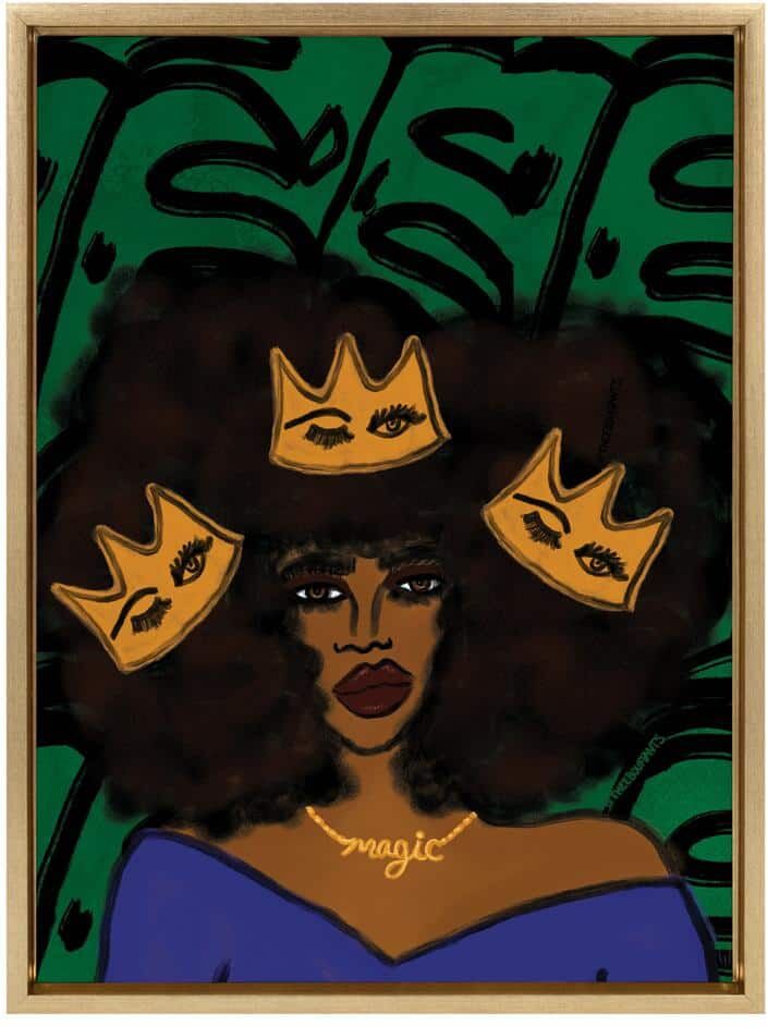 Kate and Laurel Sylvie Wear Your Crown by Kendra Dandy 1-Piece Framed Canvas People Art Print 24.00 in. x 18.00 in.