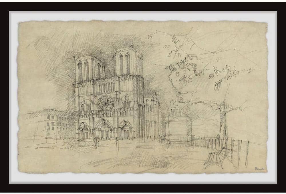 Notre Dame Façade by Marmont Hill Framed Architecture Art Print 8 in. x 12 in.