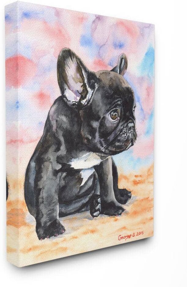 Stupell Industries 16 in. x 20 in. "French Bulldog Puppy Dog Pet" by George Dyachenko Canvas Wall Art