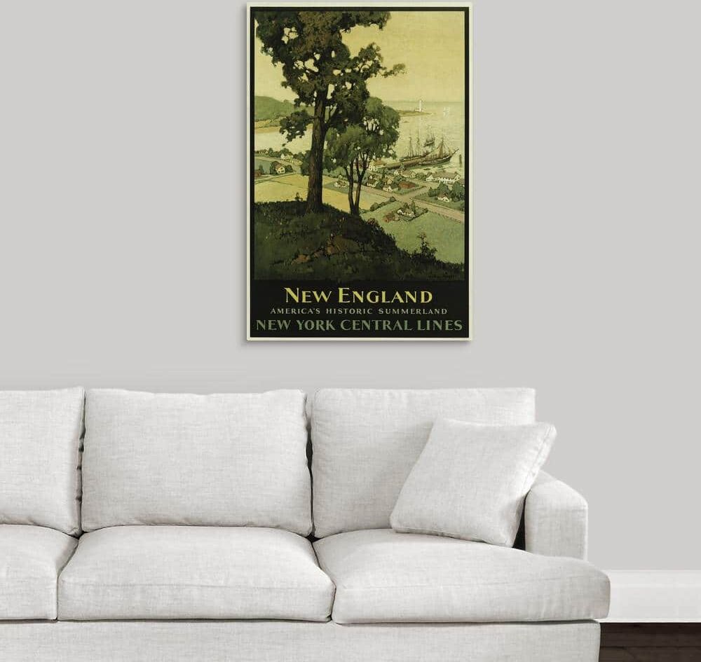 GreatBigCanvas New England via New York Central Lines - Vintage Travel Advertisement by Vintage Apple Collection Canvas Wall Art