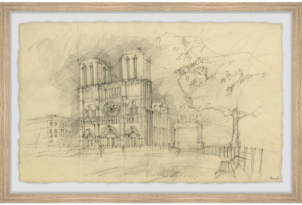 Notre Dame Cathedral by Marmont Hill Framed Architecture Art Print 16 in. x 24 in.