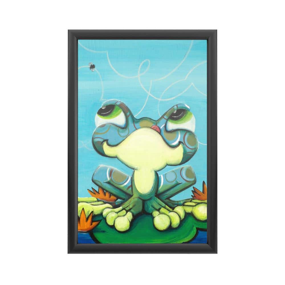Trademark Fine Art Frog's Lunch by Sylvia Masek Framed with LED Light Children's Art Wall Art 16 in. x 24 in.