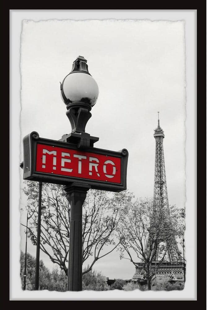 Paris Metro Subway by Marmont Hill Framed Architecture Art Print 12 in. x 8 in.