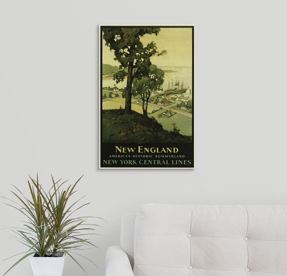 GreatBigCanvas New England via New York Central Lines - Vintage Travel Advertisement by Vintage Apple Collection Canvas Wall Art