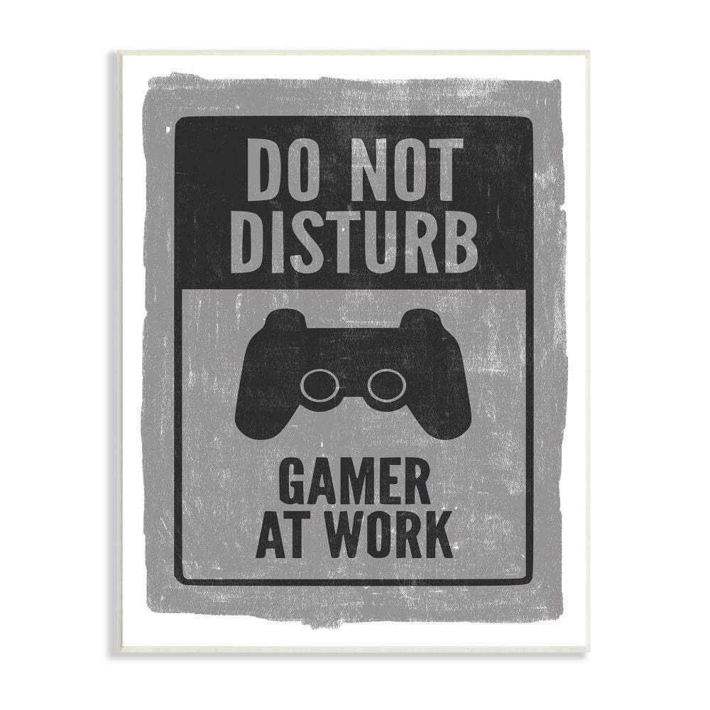 Stupell Industries Don't Disturb Gamer Video Game Controller by Lux Plus Me Designs Unframed Fantasy Wood Wall Art Print 13 in. x 19 in.