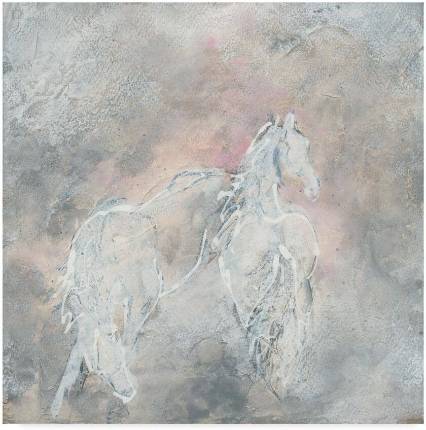 Trademark Fine Art Hidden Frame Animal Art Blush Horses II by Chris Paschke Hidden Frame 14 in. x 14 in.