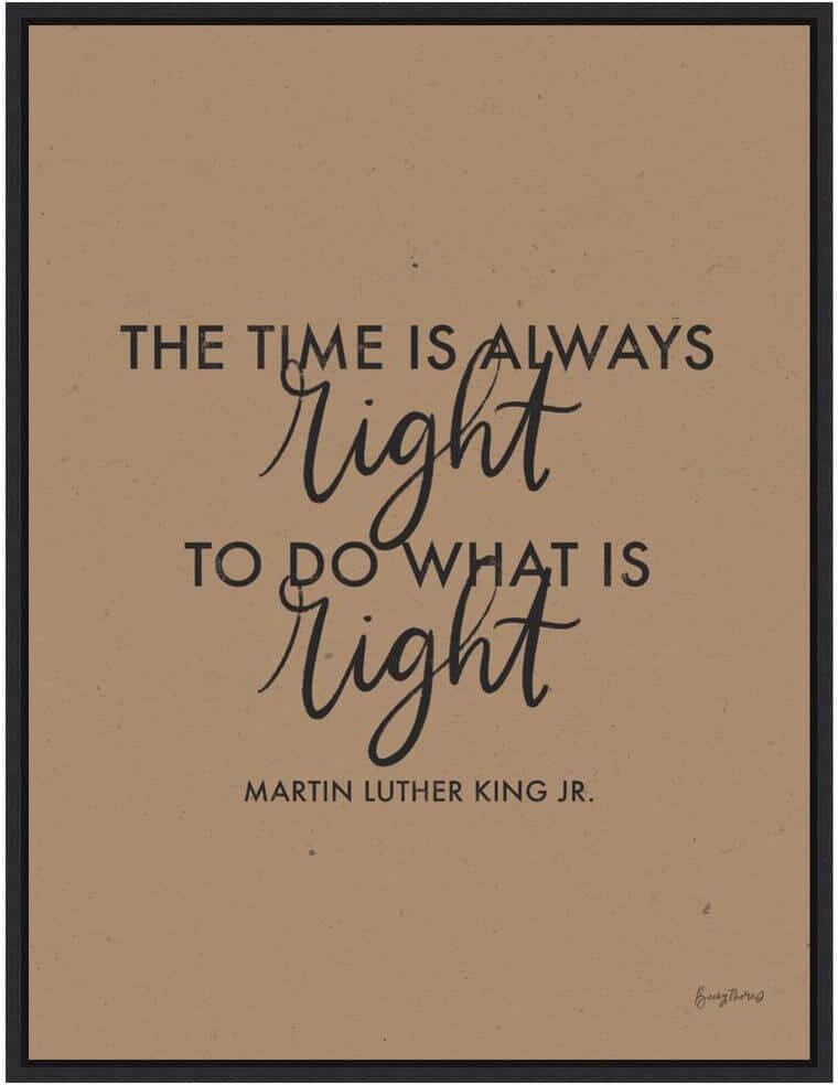 Amanti Art 18 in. x 23.50 in. Words of Wisdom IV - The Time is Right MLK Holiday Framed Canvas Wall Art