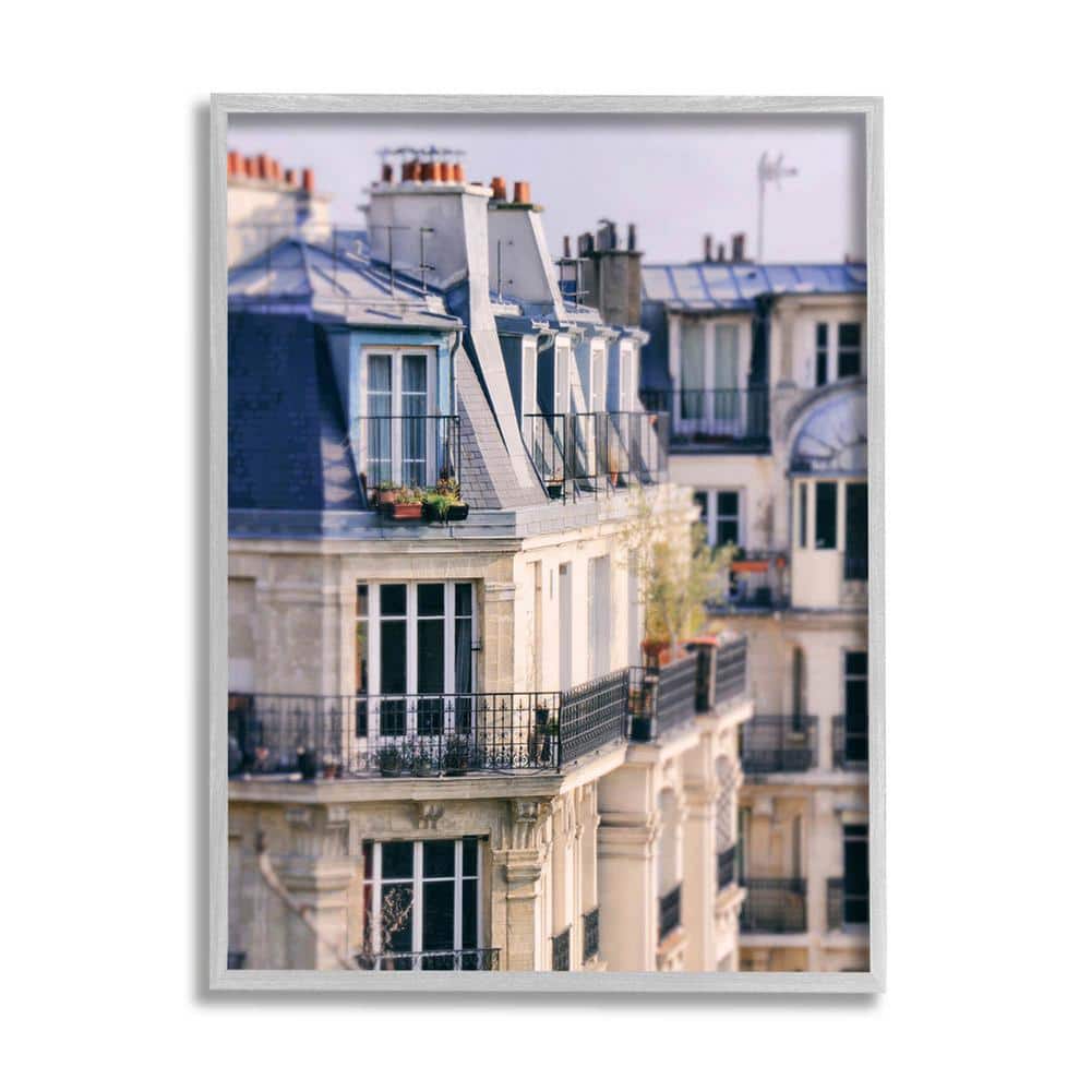 The Stupell Home Decor Collection Parisian Architecture Buildings Design by Carina Okula Framed Architecture Art Print 20 in. x 16 in.