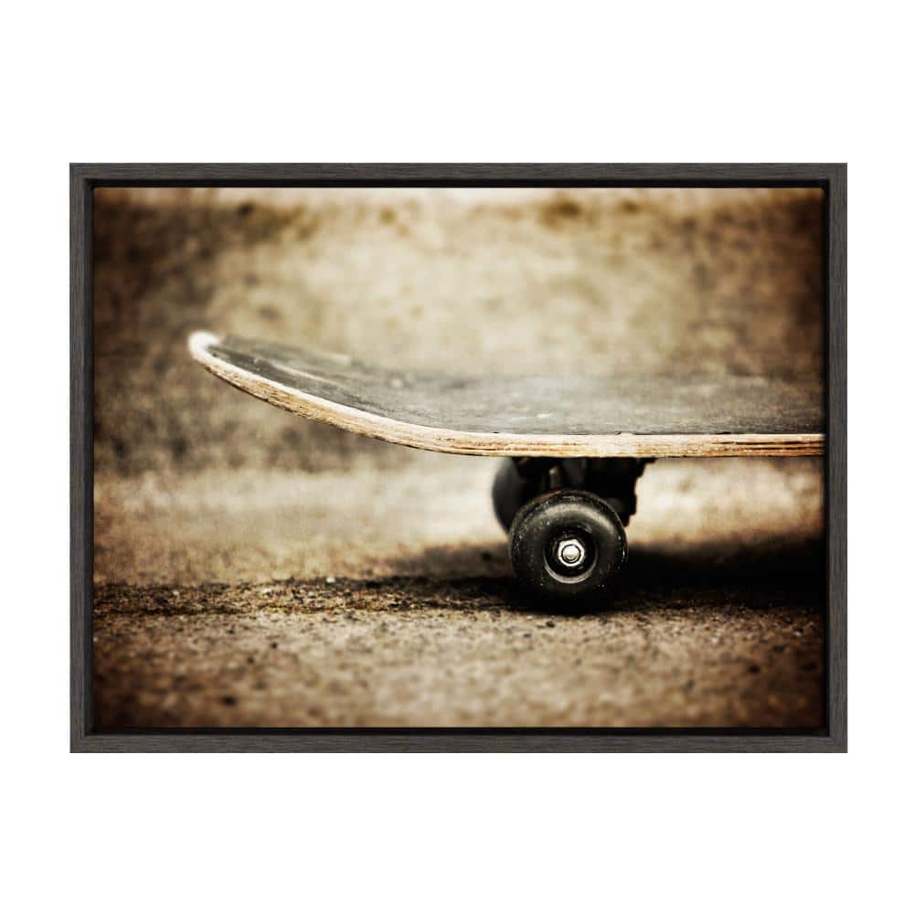DesignOvation Sylvie "Vintage Skateboard Close Up" by Saint and Sailor Studios 24 in. x 18 in. Framed Canvas Wall Art