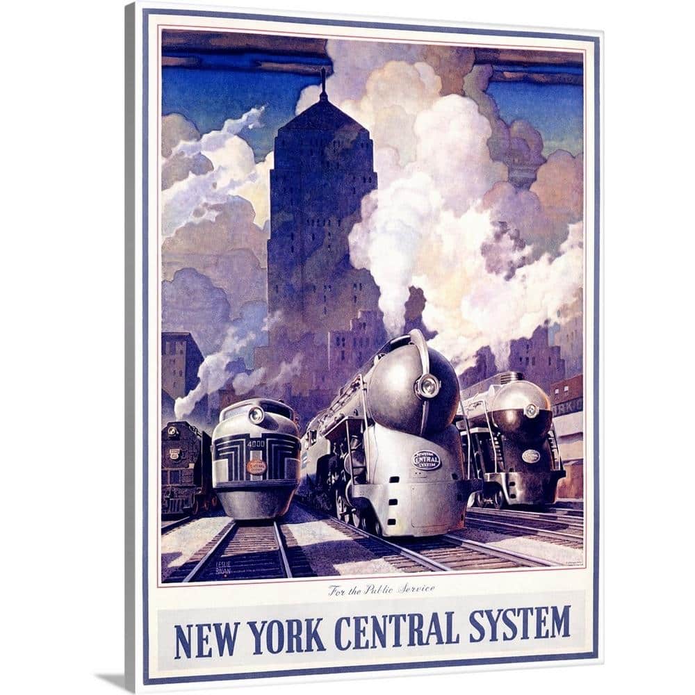 GreatBigCanvas New York Central Train System Vintage Advertising Poster by Great BIG Canvas Canvas Wall Art