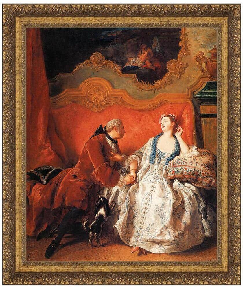 Design Toscano The Declaration of Love, 1735 by Jean Francois de Troy Framed Architecture Oil Painting Art Print 27 in. x 23 in.