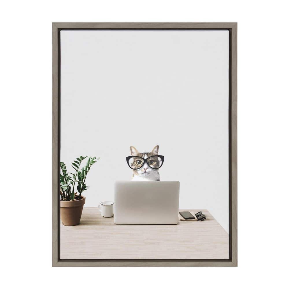 Kate and Laurel I'm Cathy, I work in Accounting by The Creative Bunch Studio Framed Animal Canvas Wall Art Print 24.00 in. x 18.00 in.