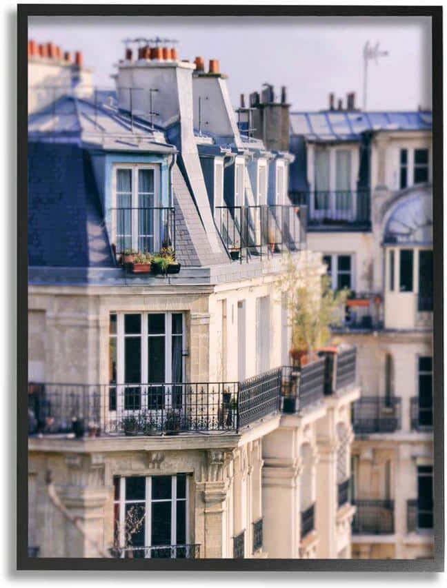 The Stupell Home Decor Collection Parisian Architecture Buildings Design by Carina Okula Framed Architecture Art Print 14 in. x 11 in.