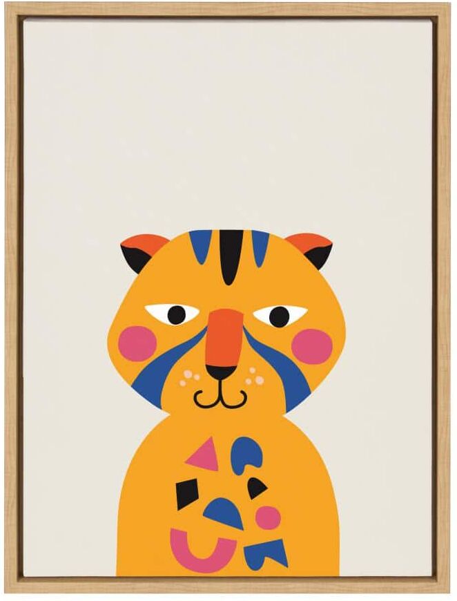 Kate and Laurel Sylvie "Mid Century Modern Baby Tiger" by Rachel Lee of My Dream Wall 24 in. x 18 in. Animal Framed Canvas Wall Art