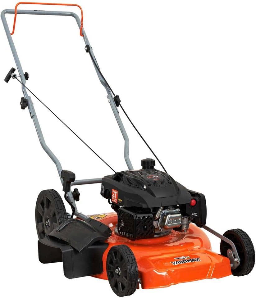 YARDMAX 21 in. 170cc 2-in-1 Gas Walk Behind Push Lawn Mower with High Rear Wheels