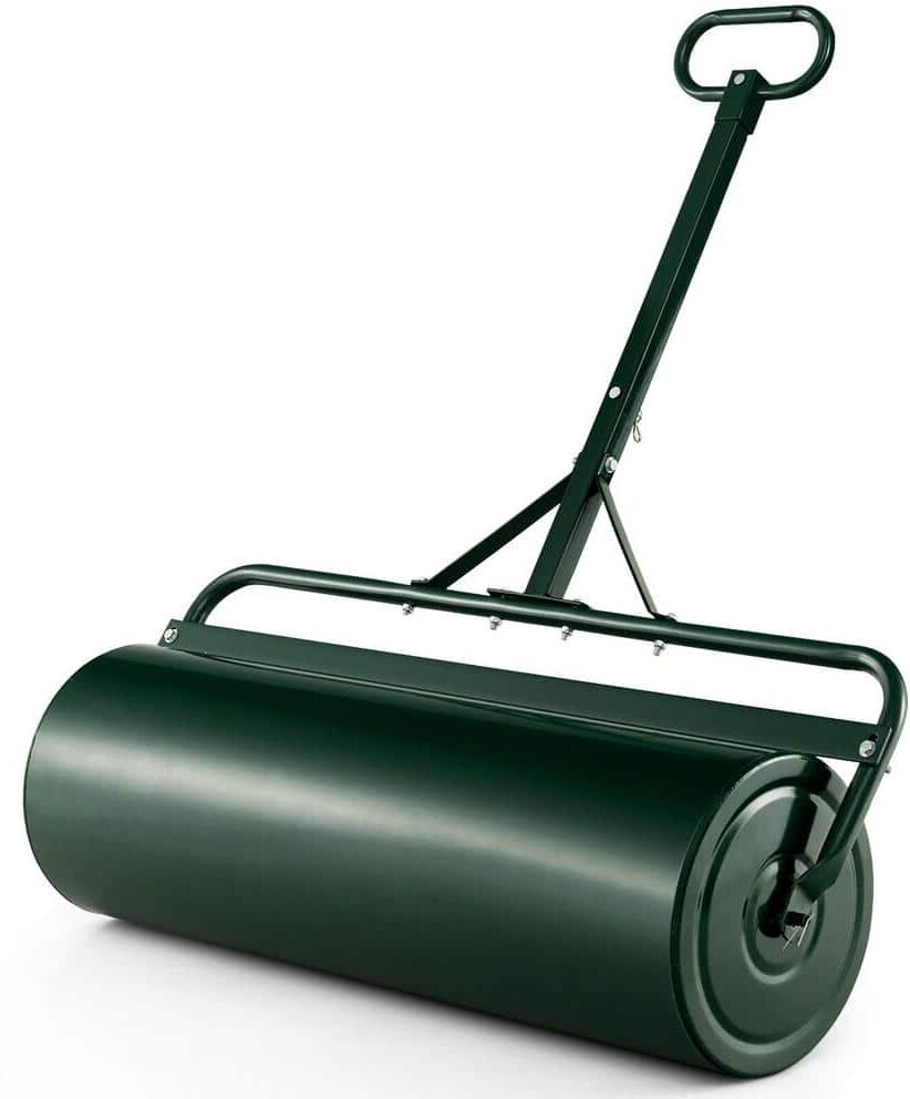 ANGELES HOME 39 in. W Push/Tow Lawn Roller, Green