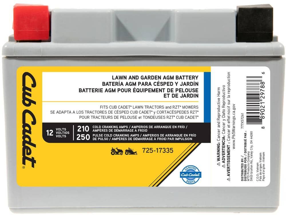 Cub Cadet Replacement 12-Volt 11 Ah 210 CCA Sealed AGM Riding Lawn Mower Battery