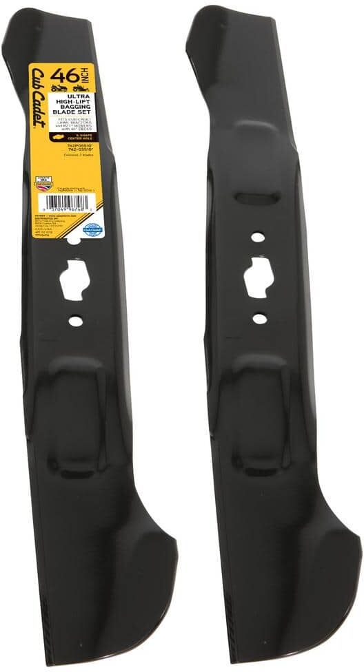 Cub Cadet Original Equipment High Lift Blade Set for Select 46 in. Riding Lawn Mowers with S-Shape Center OE# 742-05510,742P05510