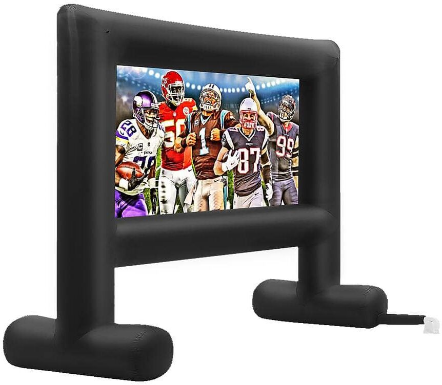 XtremepowerUS 143 in. Giant Inflatable Outdoor Cinema Movie TV Backyard Projector Screen in Black with Blower