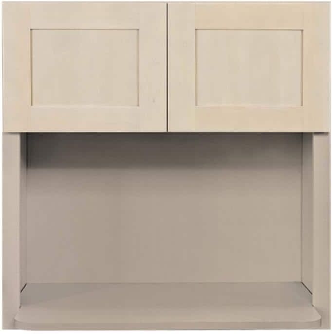 LIFEART CABINETRY Lancaster Stone Wash Plywood Shaker Stock Assembled Wall Microwave Kitchen Cabinet 30 in. W x 42 in. H x 12 in. D