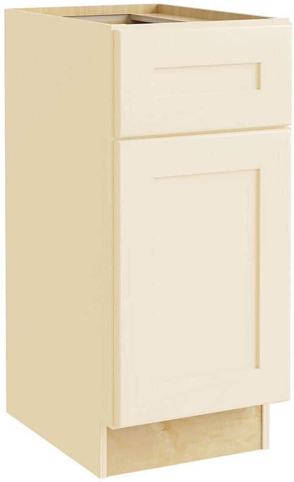 Home Decorators Collection Newport Cream Painted Plywood Shaker Assembled Base Kitchen Cabinet Soft Close 21 in W x 24 in D x 34.5 in H