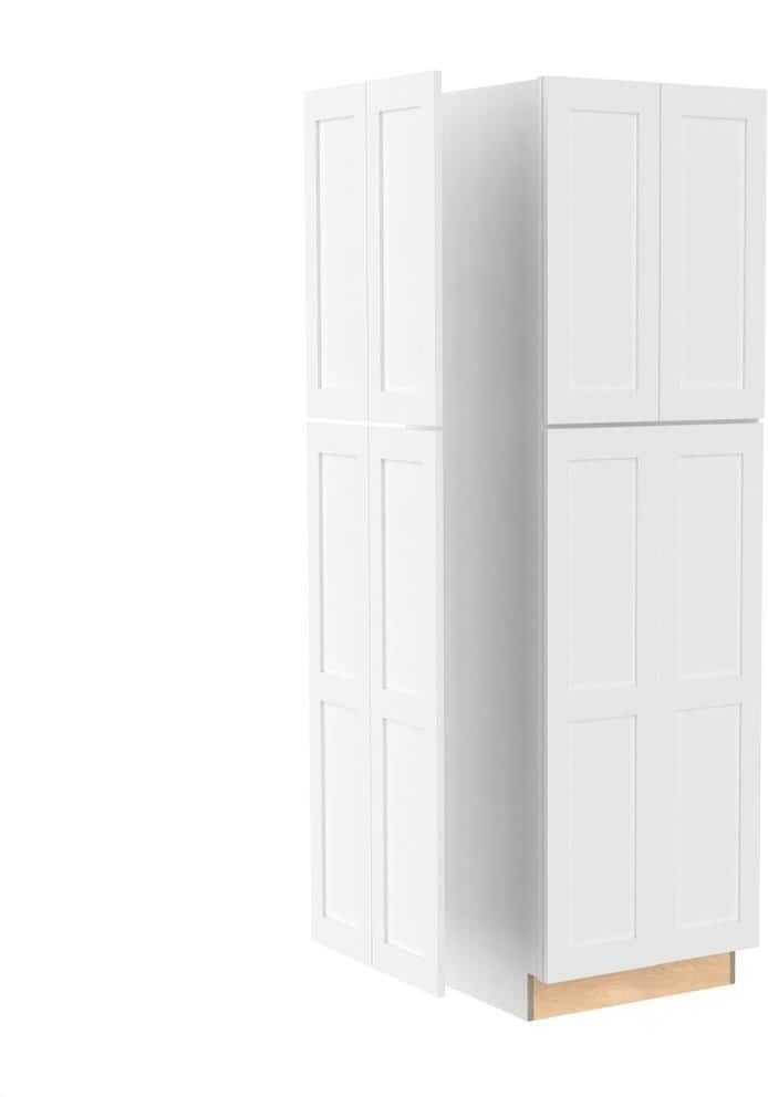 Home Decorators Collection Newport Pacific White Painted Plywood Shaker Assembled Pantry Kitchen Cabinet Panel 23.8 in. W. x 0.75 D in. 90 in. H