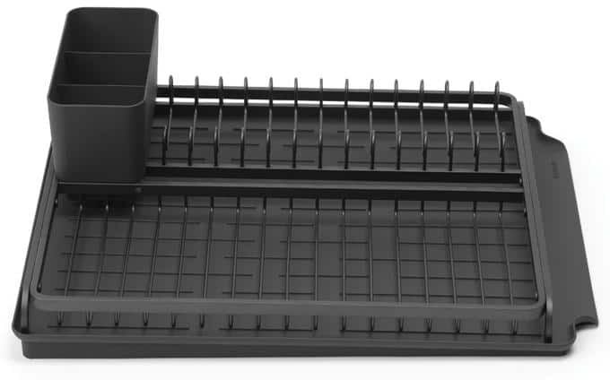 Brabantia Sinkside 15.2 in. x 19.4 in. Aluminum Dish Drying Rack in Dark Gray