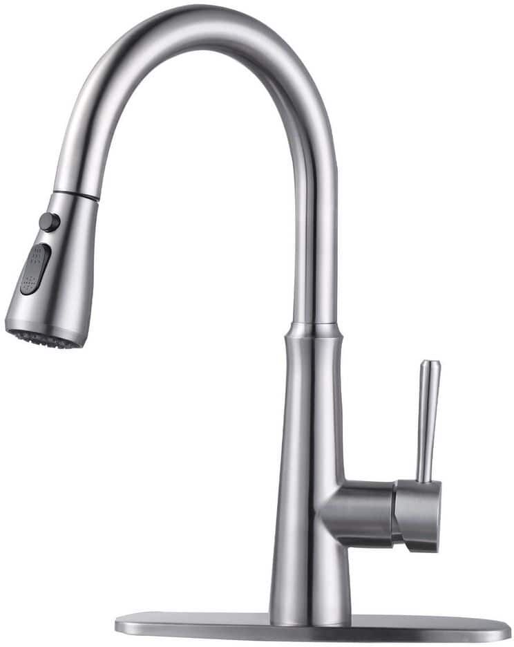 ARCORA Stainless Steel High Arc Kitchen Faucet with Pull Down Sprayer in Brushed Nickel