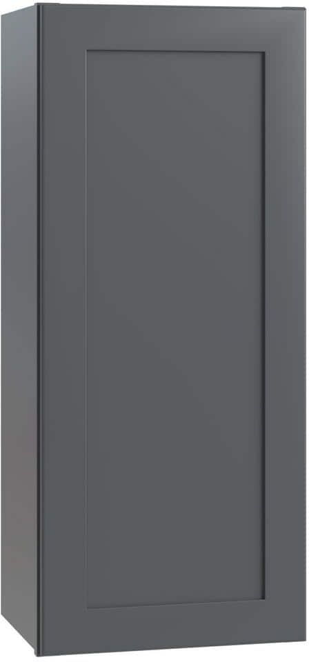 Home Decorators Collection Newport Deep Onyx Plywood Shaker Assembled Wall Kitchen Cabinet Soft Close Left 15 in W x 12 in D x 36 in H