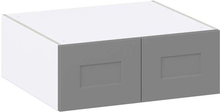 J COLLECTION Bristol Painted 27 in. W x 10 in. H x 24 in. D Slate Gray Shaker Assembled Deep Wall Bridge Kitchen Cabinet