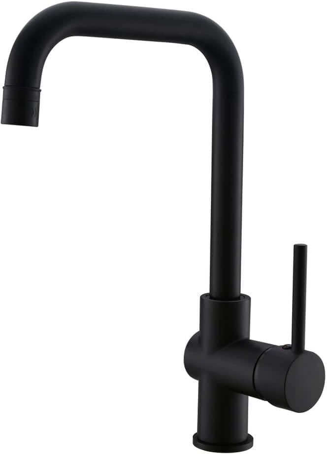 Fapully Single Handle Pull Down Sprayer Kitchen Sink Faucet with 2 Function Spout in Matte Black