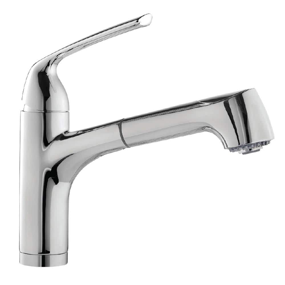 HOUZER Calia Single-Handle Bar Faucet with Pull Out and CeraDox Technology in Polished Chrome