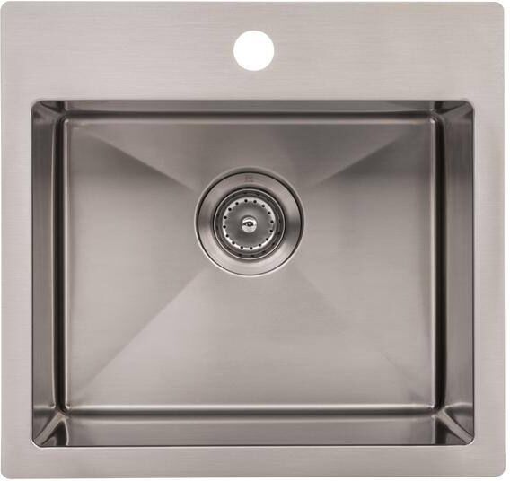 NewAge Products Home Kitchen 18 Gauge Stainless Steel 19 in. Overmount Single Bowl Drop-In Kitchen Sink