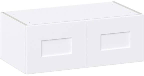 J COLLECTION Wallace Painted Shaker 27 in. W x 14 in. D x 10 in. H Warm White Assembled Wall Bridge Kitchen Cabinet