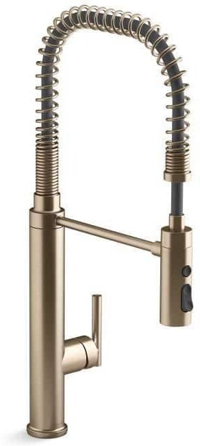 KOHLER Purist Single-Handle Standard Kitchen Faucet in Vibrant Brushed Bronze