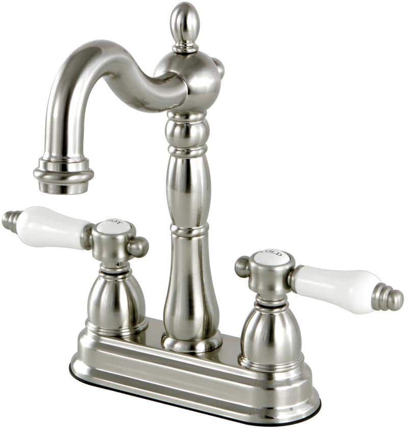 Kingston Victorian 2-Handle Bar Faucet in Brushed Nickel