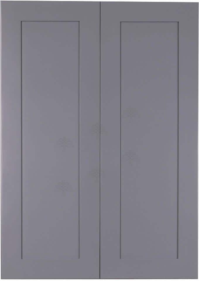 LIFEART CABINETRY Lancaster Gray Plywood Shaker Stock Assembled Wall Kitchen Cabinet 27 in. W x 42 in. H x 12 in. D