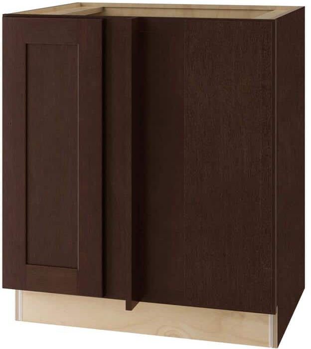 Home Decorators Collection Franklin Stained Manganite Plywood Shaker Assembled Blind Corner Kitchen Cabinet Sft Cls R 30 in W x 24 in D x 34.5 in H