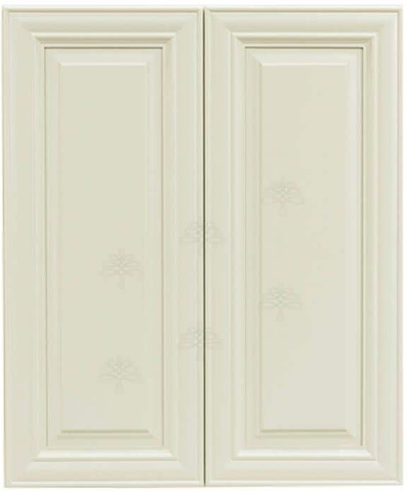 LIFEART CABINETRY Princeton Assembled 27 in. x 36 in. x 12 in. 2-Door Wall Cabinet with 2-Shelves in Off-White