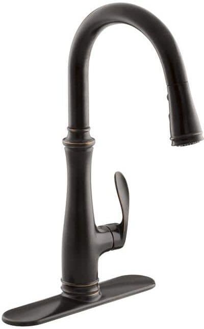 KOHLER Bellera Single-Handle Pull-Down Sprayer Kitchen Faucet with DockNetik and Sweep Spray in Oil-Rubbed Bronze