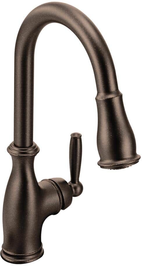 MOEN Brantford Single-Handle Pull-Down Sprayer Kitchen Faucet with Reflex and Power Boost in Oil Rubbed Bronze