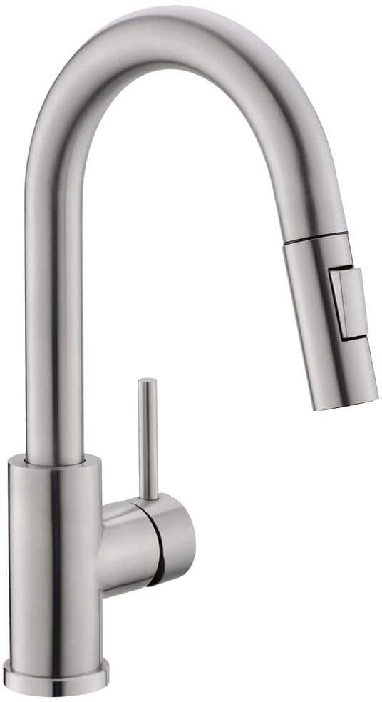 matrix decor Single Handle Pull Down Sprayer Kitchen Faucet with Advanced Spray, Pull Out Spray Wand in Brushed Nickel