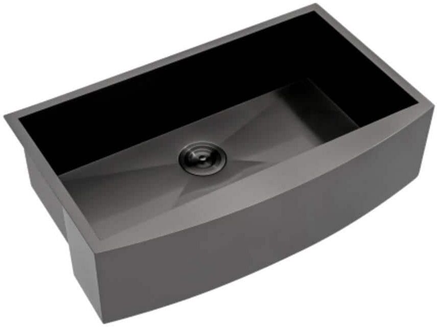 Black Stainless Steel 33 in. x 22 in. Single Bowl Undermount Kitchen Sink with Bottom Grid