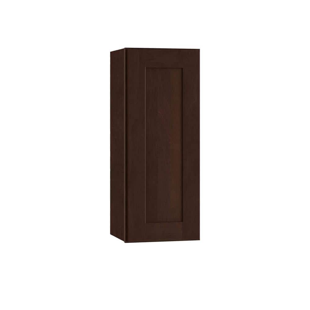 Home Decorators Collection Franklin Stained Manganite Plywood Shaker Assembled Wall Kitchen Cabinet Soft Close Left 15 in W x 12 in D x 30 in H
