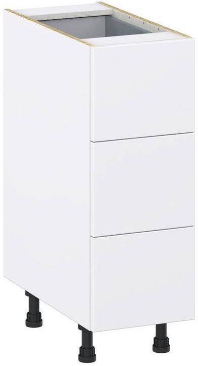 J COLLECTION Fairhope Bright White Slab Assembled Base Kitchen Cabinet with 4 Drawers (12 in. W X 34.5 in. H X 24 in. D)