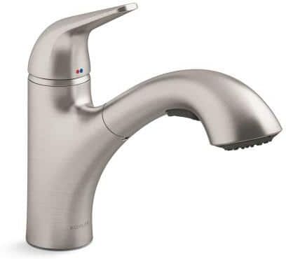 KOHLER Jolt Single Handle Standard Kitchen Faucet in Vibrant Stainless