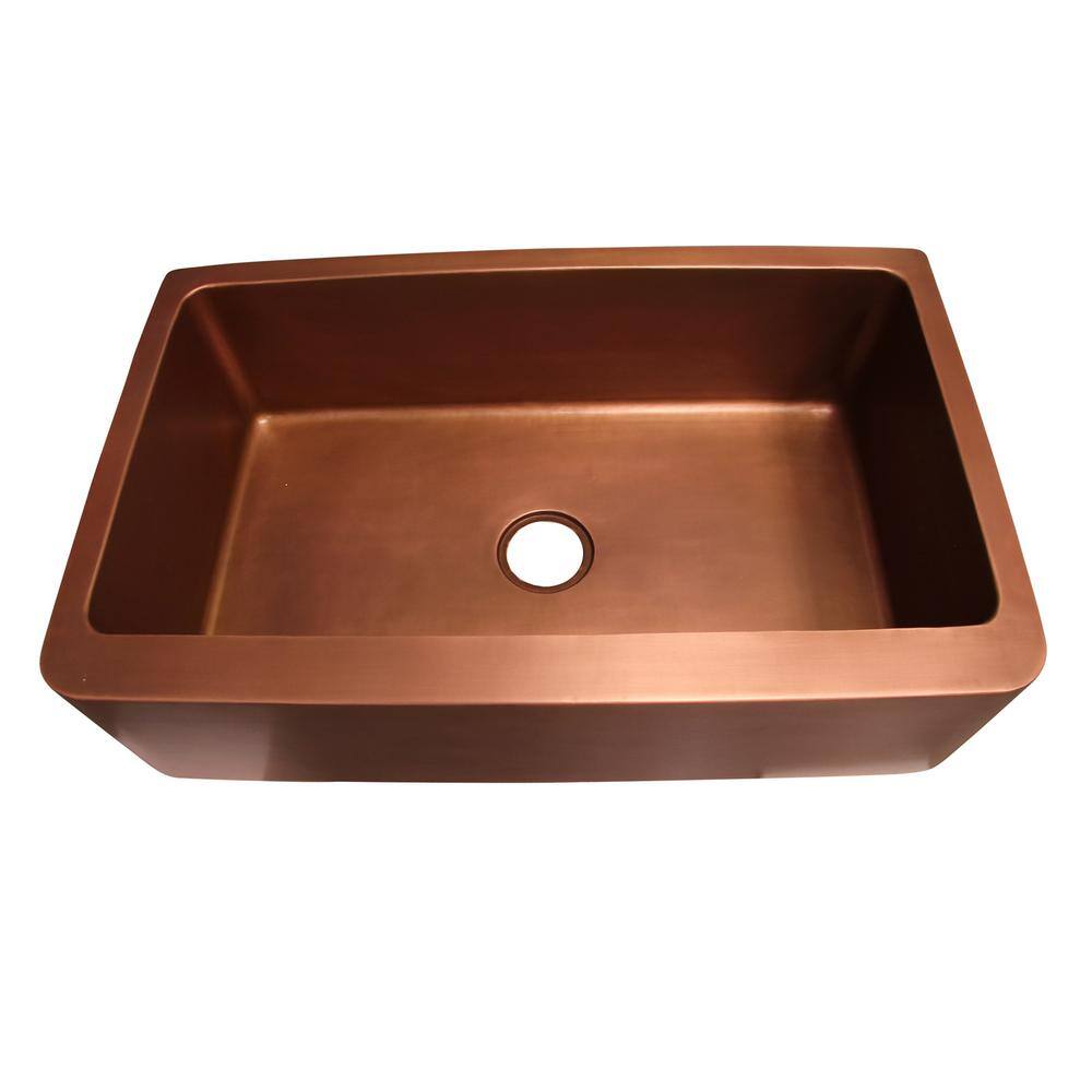 Barclay Products Austin Farmhouse Apron Front Copper 36 in. Single Bowl Kitchen Sink
