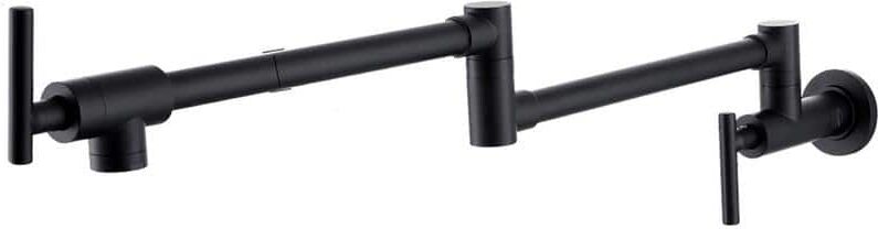 matrix decor Single Handle Wall Mount Standard Kitchen Faucet in Black