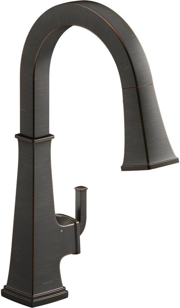 KOHLER Riff Single-Handle Touchless Pull Down Sprayer Kitchen Faucet in Oil-Rubbed Bronze