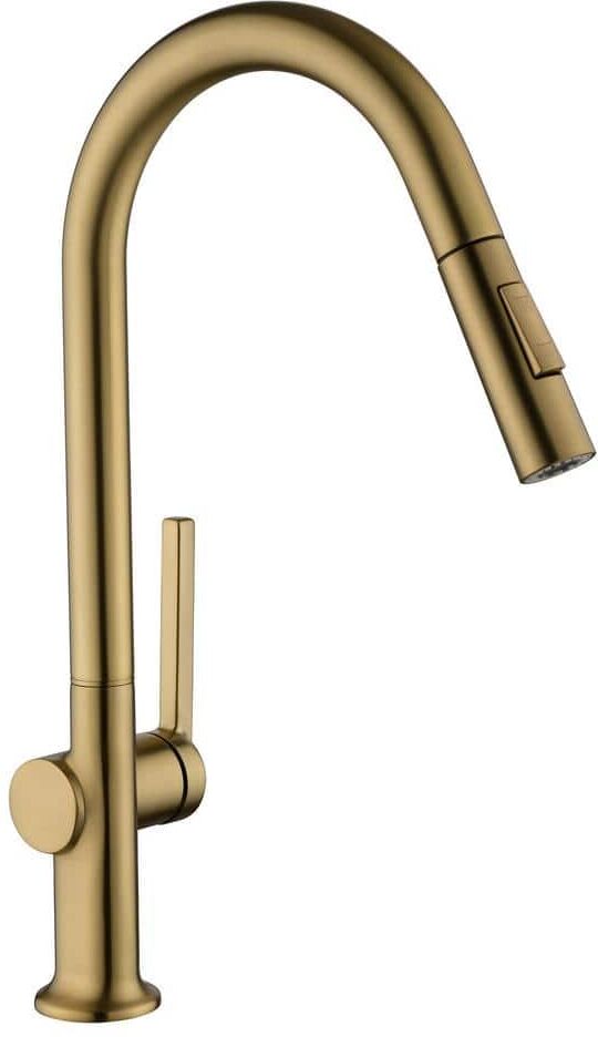 matrix decor Single-Handle Pull Down Sprayer Kitchen Faucet with Advanced Spray, Pull Out Spray Wand in Brushed Gold